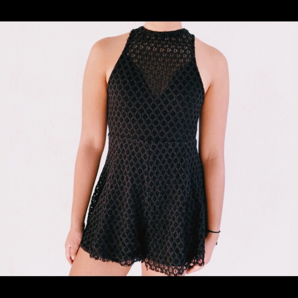 UO silence+noise black knit romper